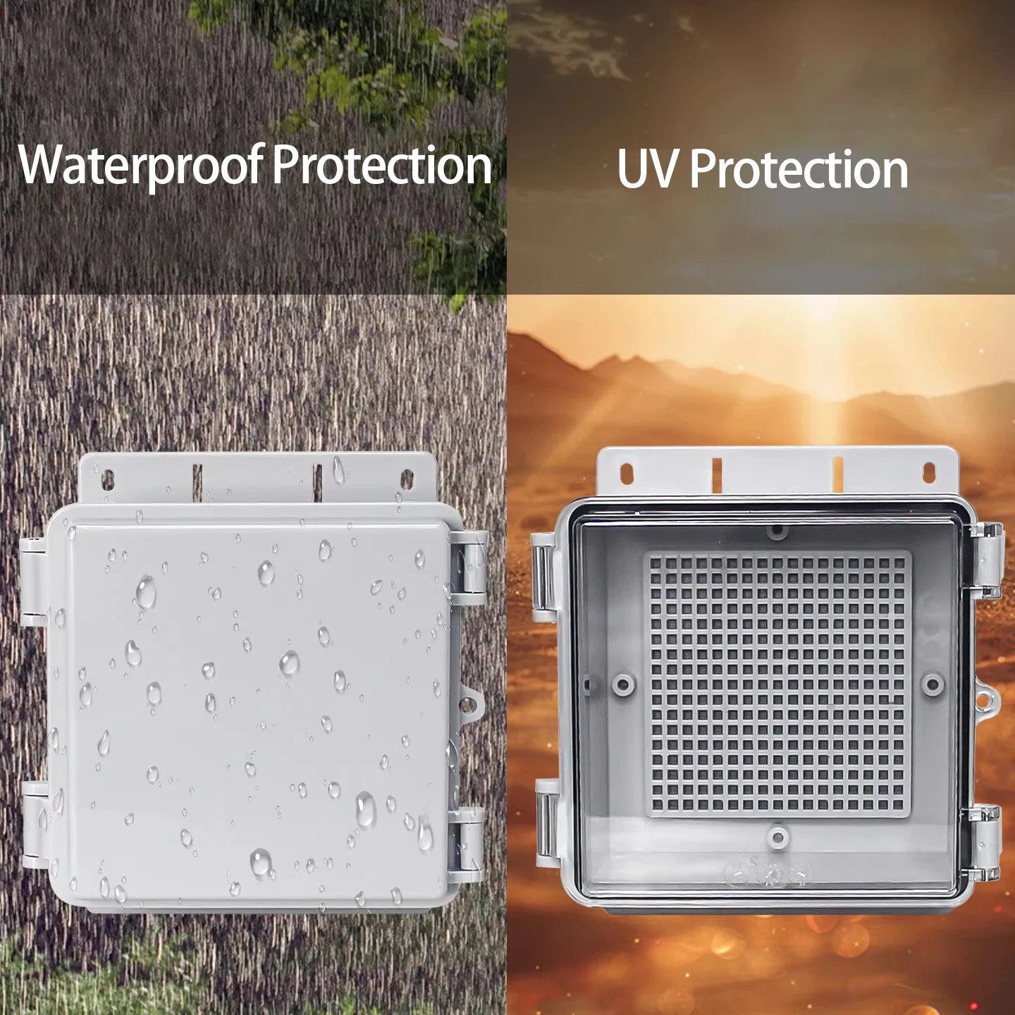 IP66 Waterproof Junction Box Enclosure ABS with Ears Hinge Buckle Electronic Power Distribution Box for Electrical Project