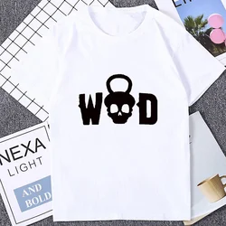 WOD Workout Unisex Crossfit Funny Skull Present T-Shirt Streetwear Harajuku Style T Shirt Exercise Training Breathable Clothing