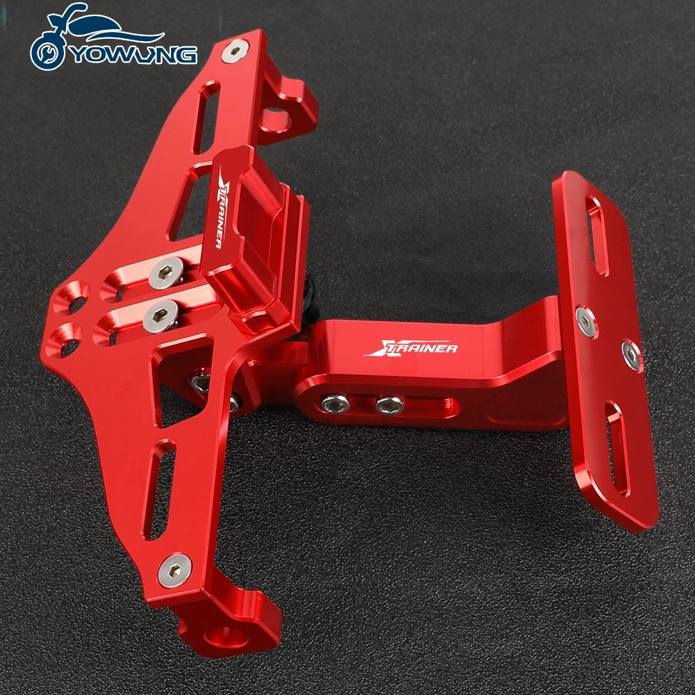 For BETA XTrainer 300 15-23 125 200 250 300 RR Adjustable Telescopic CNC Aluminum Bracket License Plate Holder LED Light