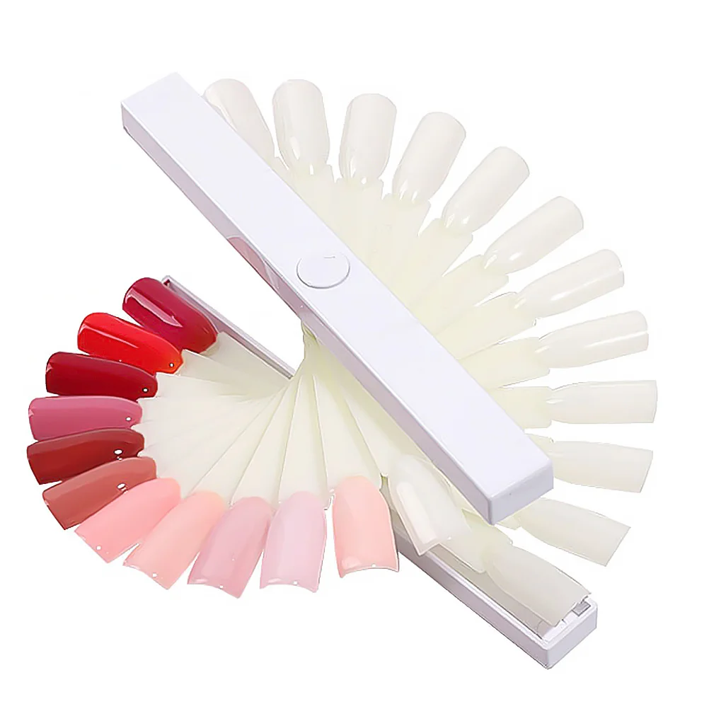 1세트 네일 아트 폴리시 디스플레이 부채 모양 펼쳐짐 쉬운 경량 보관 공간 절약 전문가용