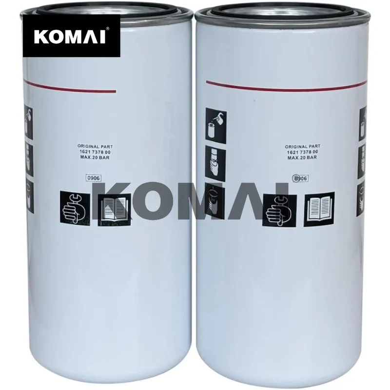 KOMAI 2 PCS 1621737800 1621737890 Oil Filter Replacement Part For Copco GA90/132/160/315 Air Compressor 1621-7378-00 1621-7378-