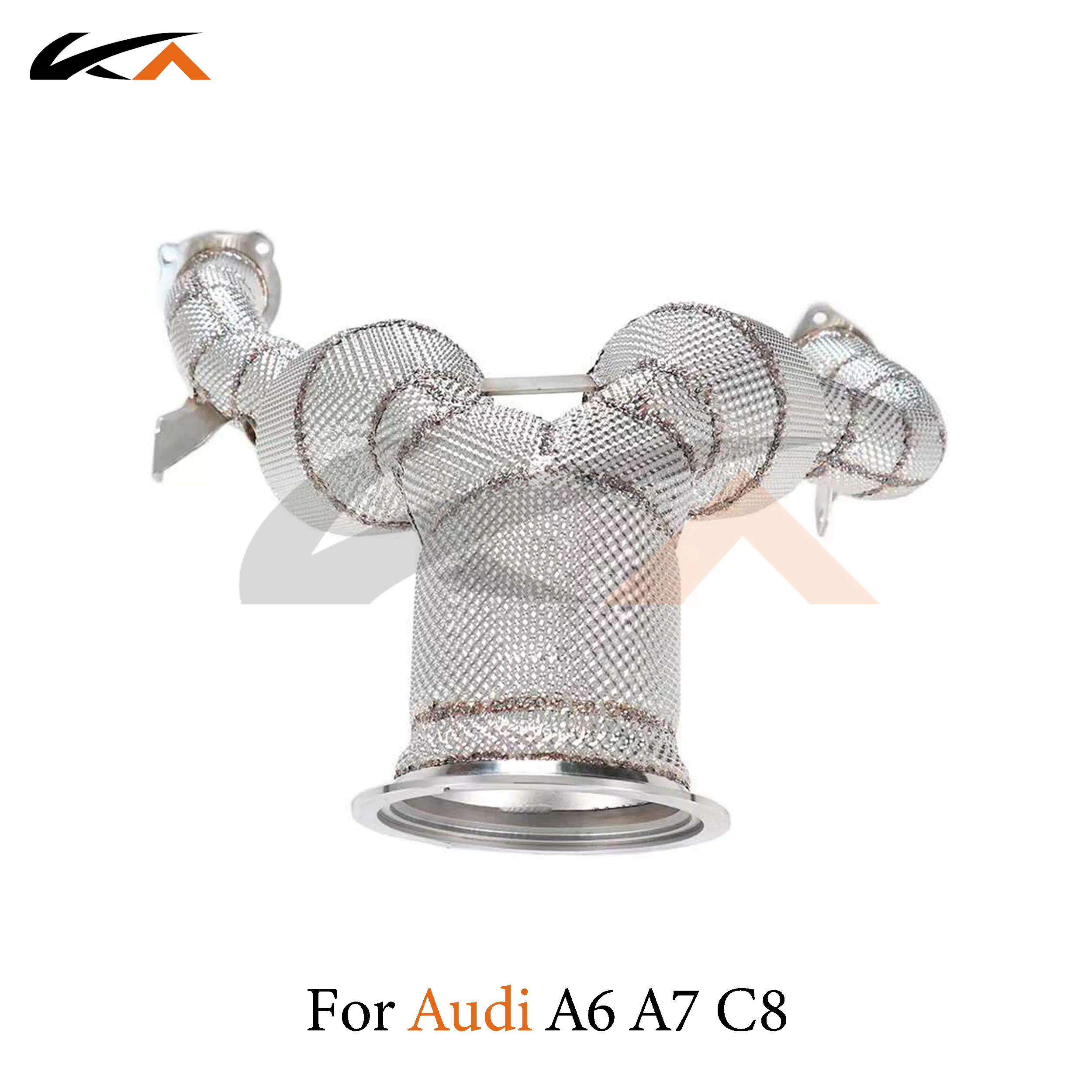 

KA Tuning exhaust system header stainless downpipe for Audi A6 A7 C8 3.0T axle pipe performance two catalysis heat shield