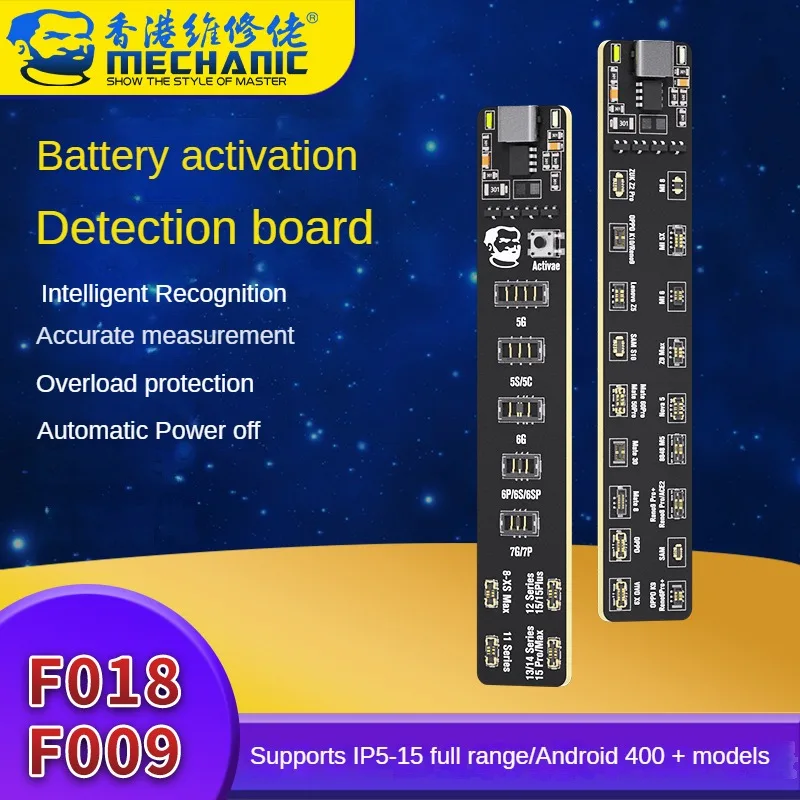 MECHANIC F018 F009 Battery Active Panel Fast Charge Detection Board Tool for IPhone5-15Pro Max Android Phone Activation