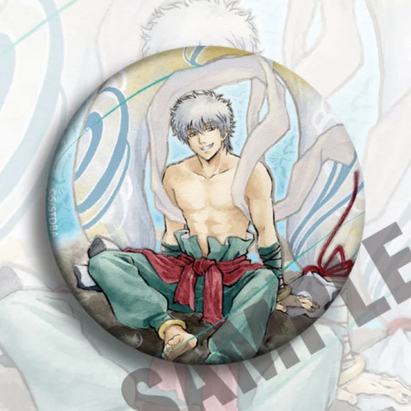 Sakata Gintoki Hijikata Anime popolari 58mm Distintivi Periferiche secondarie Anime Spille da bavero per zaini Regali di mostra di fumetti