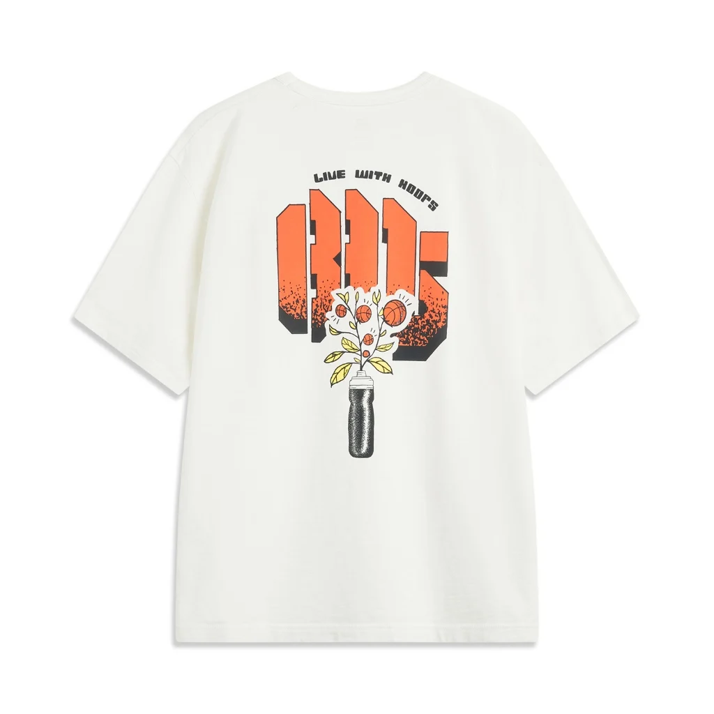 LI-NING BADFIVE Men's Loose Short sleeved Cultural Shirt Professional Fashionable Casual Tee Tops AHSV023