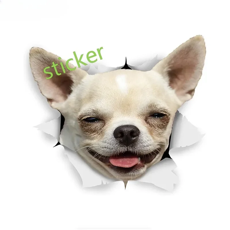 Personality Decoration Reflective Stickers 3D Dog Sticker Window Bumper Mirror Rear Dog Anime Car Decals