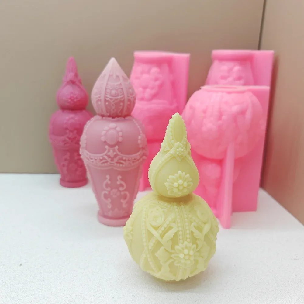 DIY 3 layer Christmas tree candle silicone mold vase shape striped cylindrical candle mould gypsum molds Christmas gift