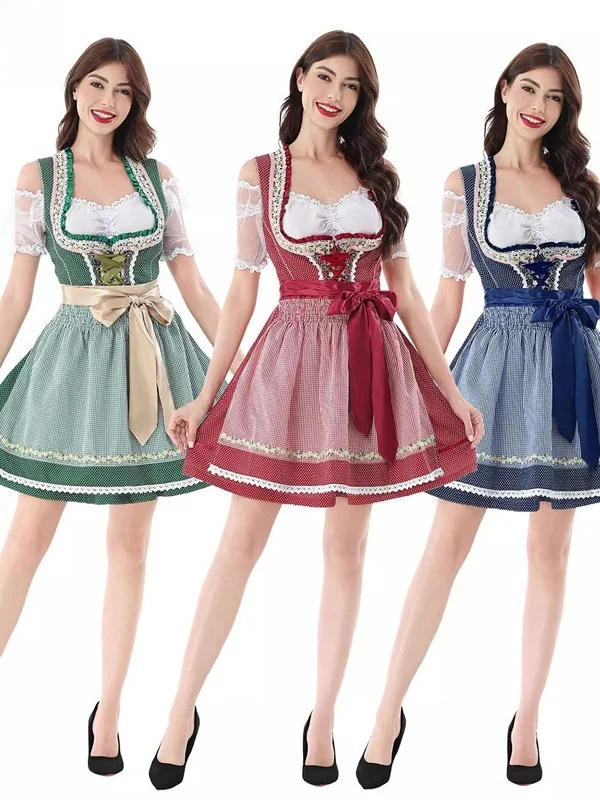 

Хэллоуин, новый традиционный костюм Октоберфеста, Mh Bavaria Dirndl, пивная девушка, этническая сценическая одежда, женская мода