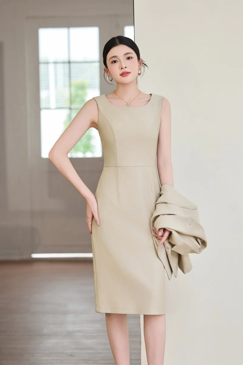 AIyssa Vestido profesional de moda de alta calidad para mujer, exquisito y elegante, liso y cómodo, nuevo estilo 2025