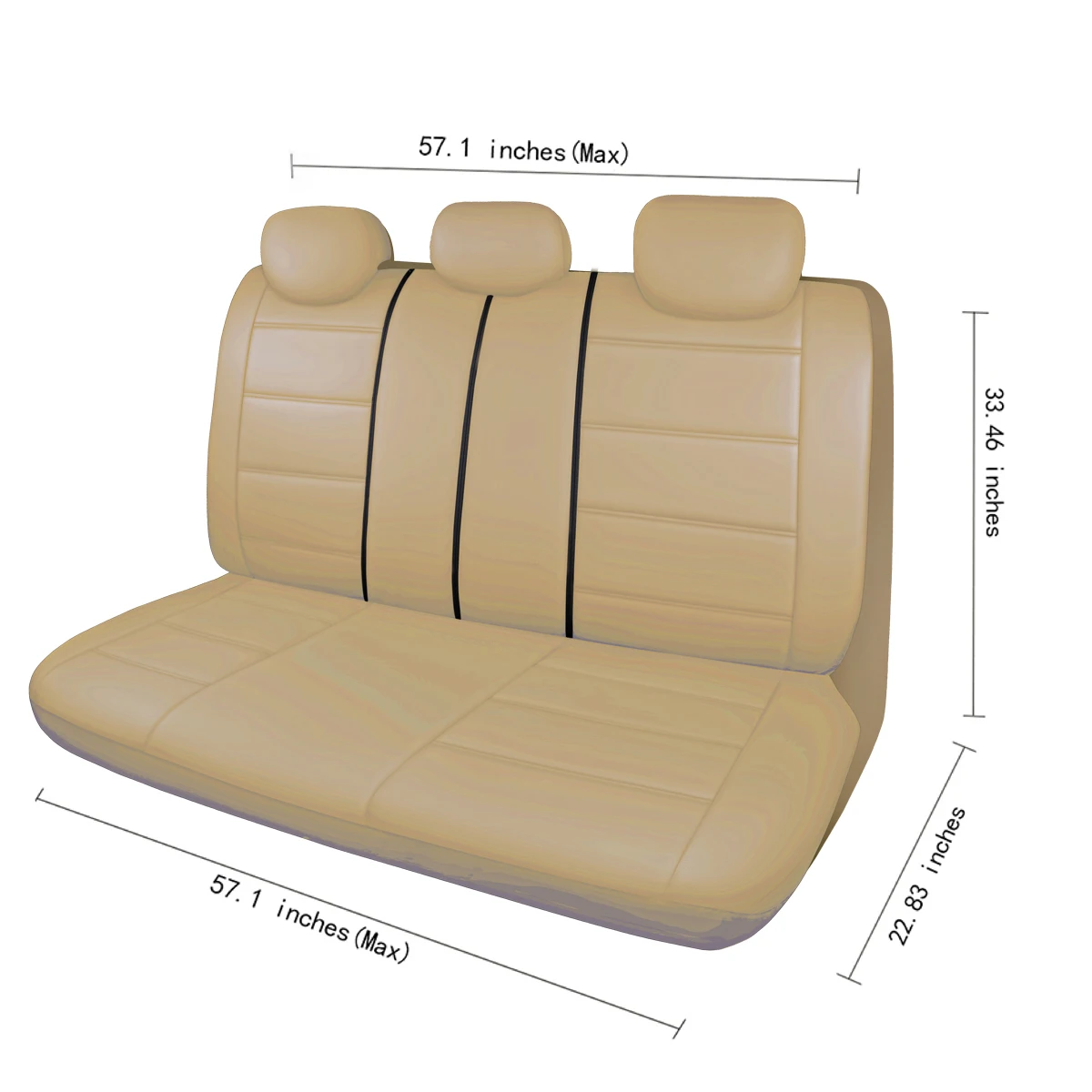 Lux künstlicher Autositzbezug aus PU-Leder, universelle Größe, komplettes Set, Airbag-kompatibel, passend für die meisten Autos – Detail 16