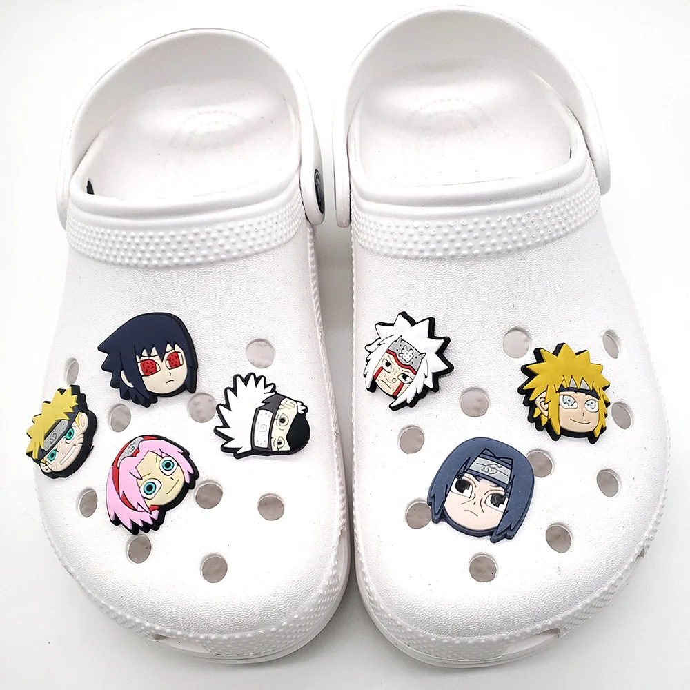New Cute Japanese Anime Ninja soft PVC detachable shoe charms DIY decorative pins for hole clogs footwear accessories
