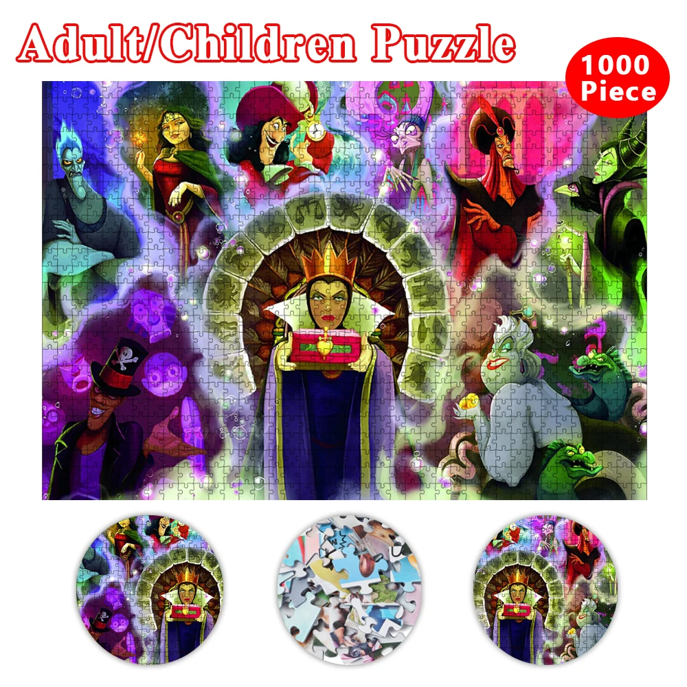 1000 Pieces Jigsaw Picture Disney Villains Puzzles Adults Assembling Puzzles Toys Children Kids Games Educational Toys Gifts