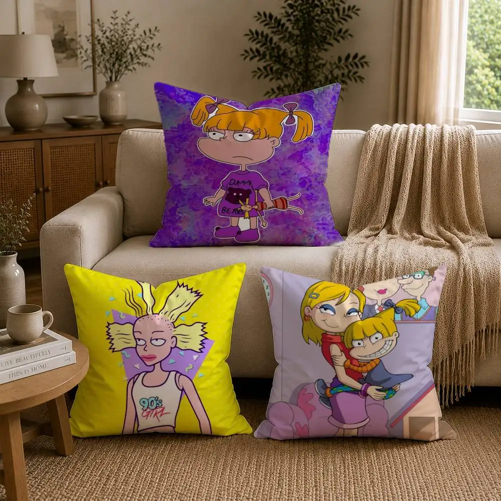 A-Angelica Pickles Rugrats Cartoon Pillow Case for Sofa Living Room Home office Decor Protective Cover