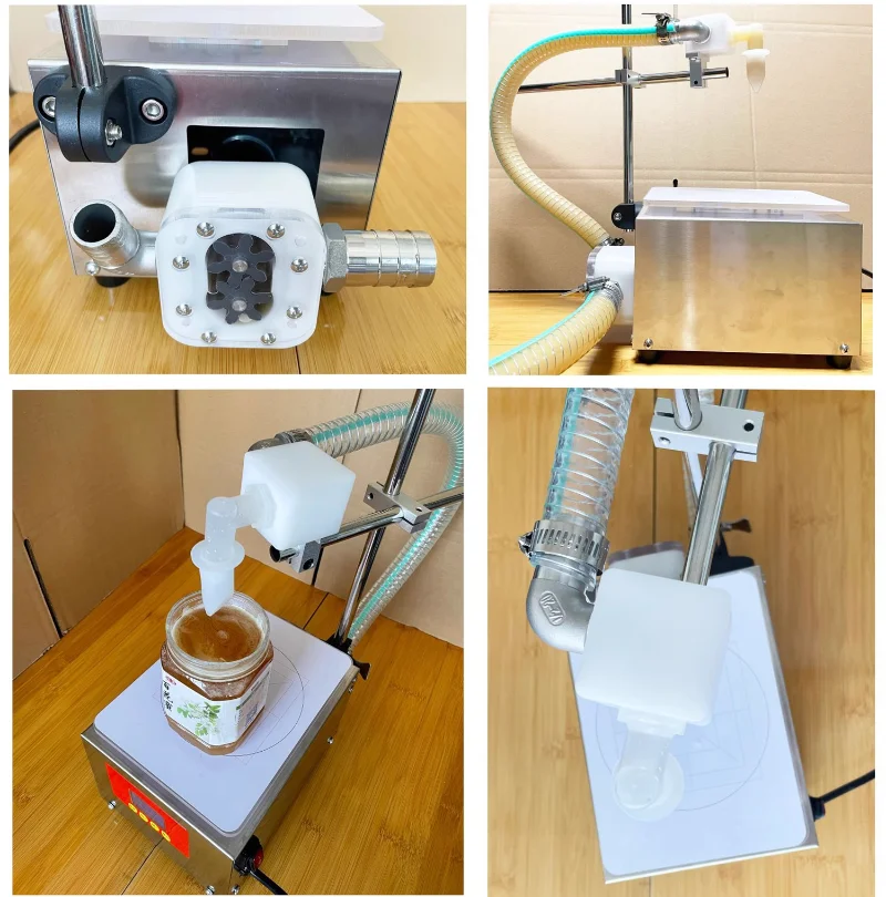 3kg 5kg tipo de pesagem comercial máquina de enchimento de mel bomba de engrenagem automática máquinas de enchimento de pasta líquida viscosa