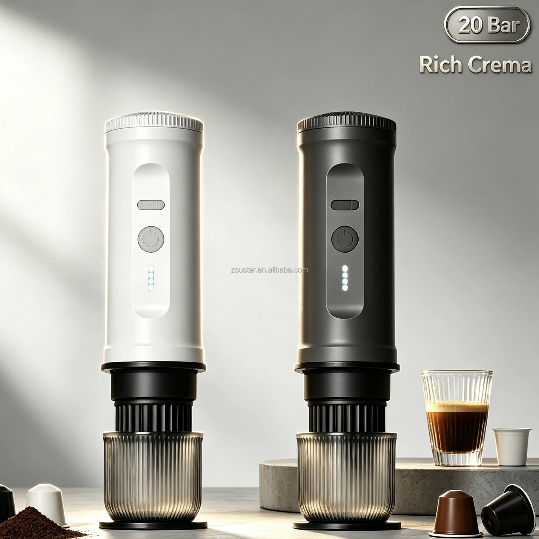 20 Bar Electric Portable Espresso Machine Rich Cream Rechargeable USB Coffee Maker for Travel, Camping, Car, RV and Office