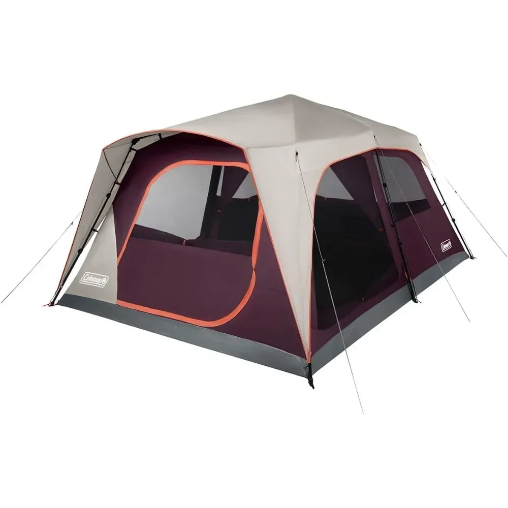 Camping Tent with Instant Setup Person Weatherproof Family Tent with Pre-Attached Poles Convertible Screen Room and Room Divider