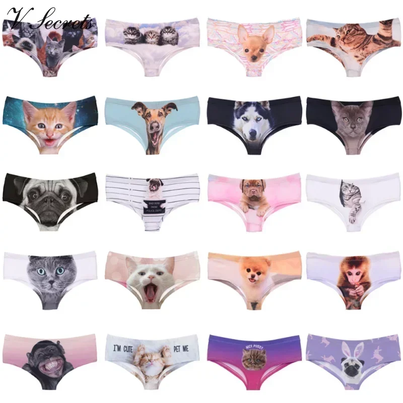 Animals Print Briefs Girls Milk Silk Lingerie Panties Elastic Breathable Women Underpant трусы Cozy Soft Underwear трусы женские