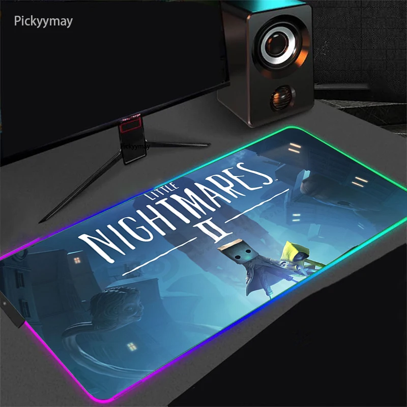 Little Nightmares RGB Mouse Pad XXL Computer Keyboard Carpet PC Gaming Accessories LED Gamer Desk Mats Mousepad With Backlight