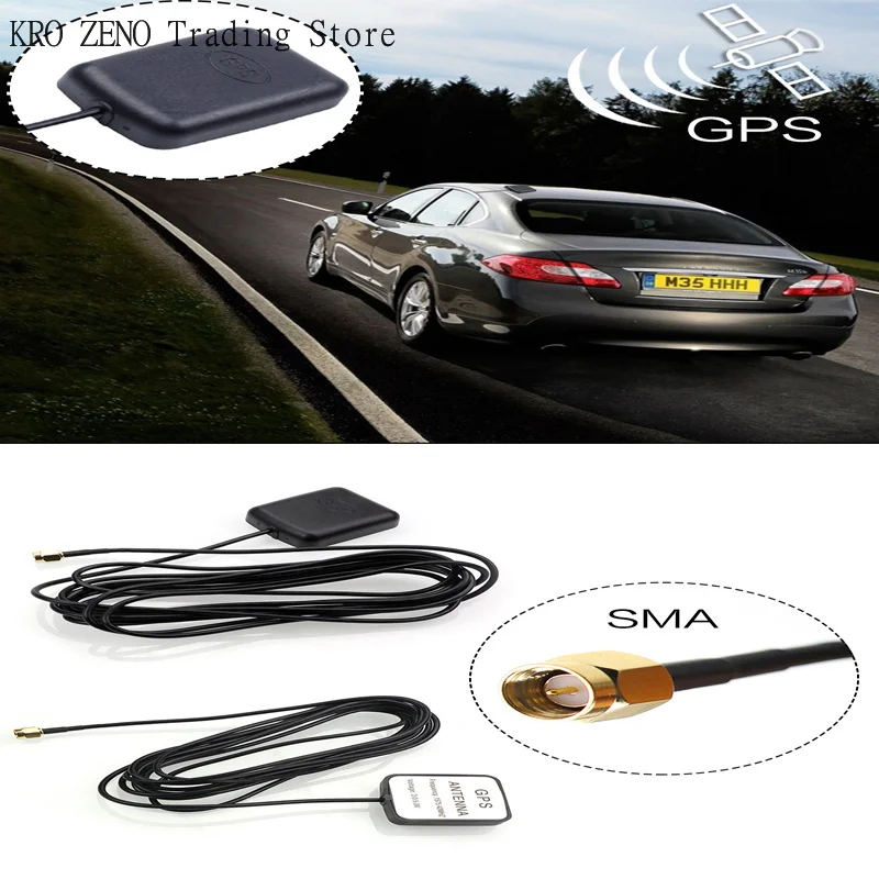 Vehicle  GPS Antenna 3 Meter Cable SMA Adapter Enhanced Signal Reception for Car Use