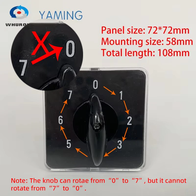 LW31 YMZ12-32/3 متعدد 0-7 مواقف تغيير الروتاري 660 فولت 32 أمبير ثلاث مراحل 3 أقطاب الفضة الاتصال 12 محطات كام التبديل #2