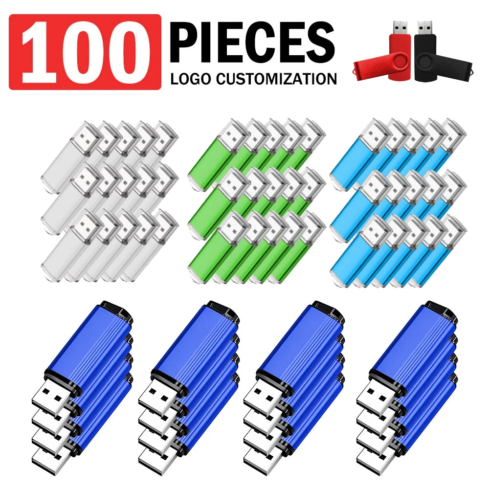 

100PCS Wholesale Full Capacity Usb 2.0 Free Custom LOGO Cheap Usb Stick Pen Drive Pendrive 16Gb 16gb 32gb 64gb 128gb Flash Drive