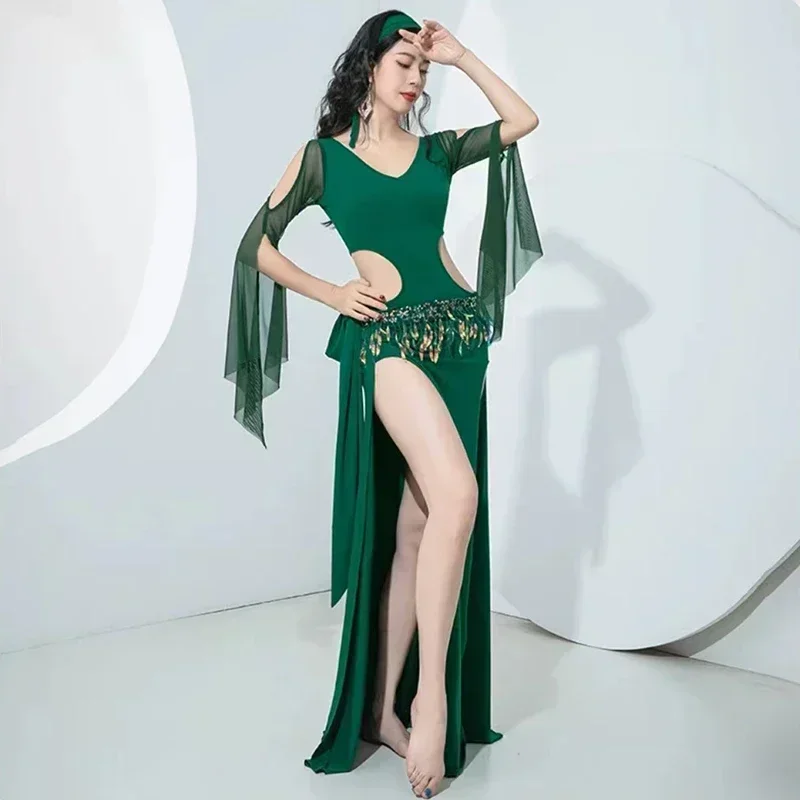 Saidi Competiton Robes Clothing Belly Dance Costume Dress Women New Folk Shaabi Baladi Training Dresses Oriental Performance