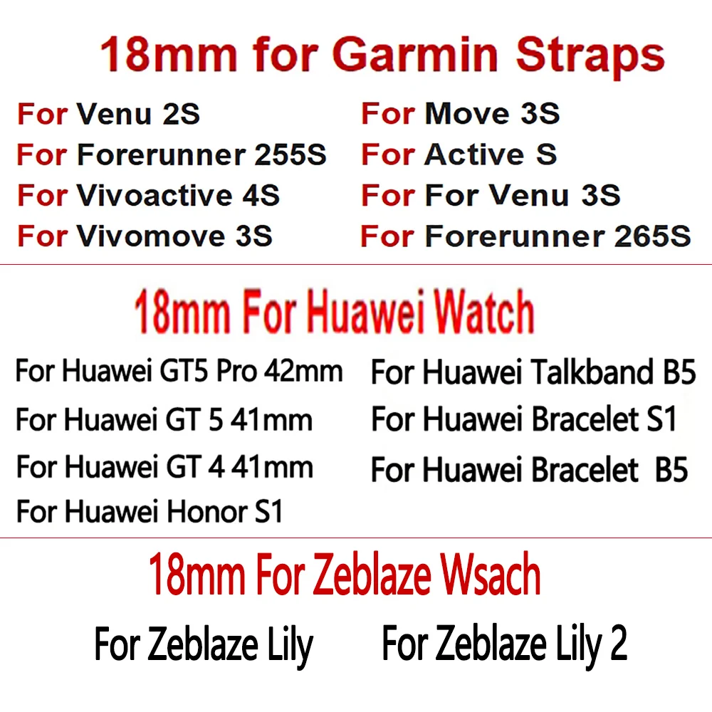 Leather Smart Watch Strap For HUAWEI WATCH GT 4 41mm/Garmin Venu 3S/Venu 2S Wristbands Rose Gold Buckle 18mm Bracelet Wristband image 2