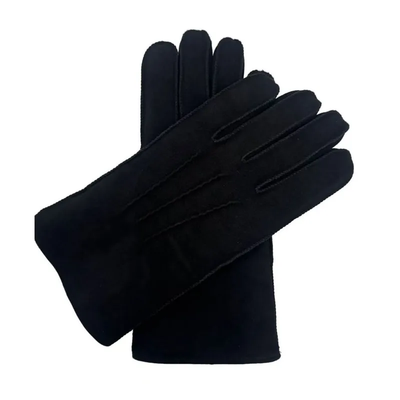 Fur Integrated Gloves, Sheepskin, Cold-resistant Cycling, Fleece-lined Thickened, Pure Sheepskin, Unisex Style