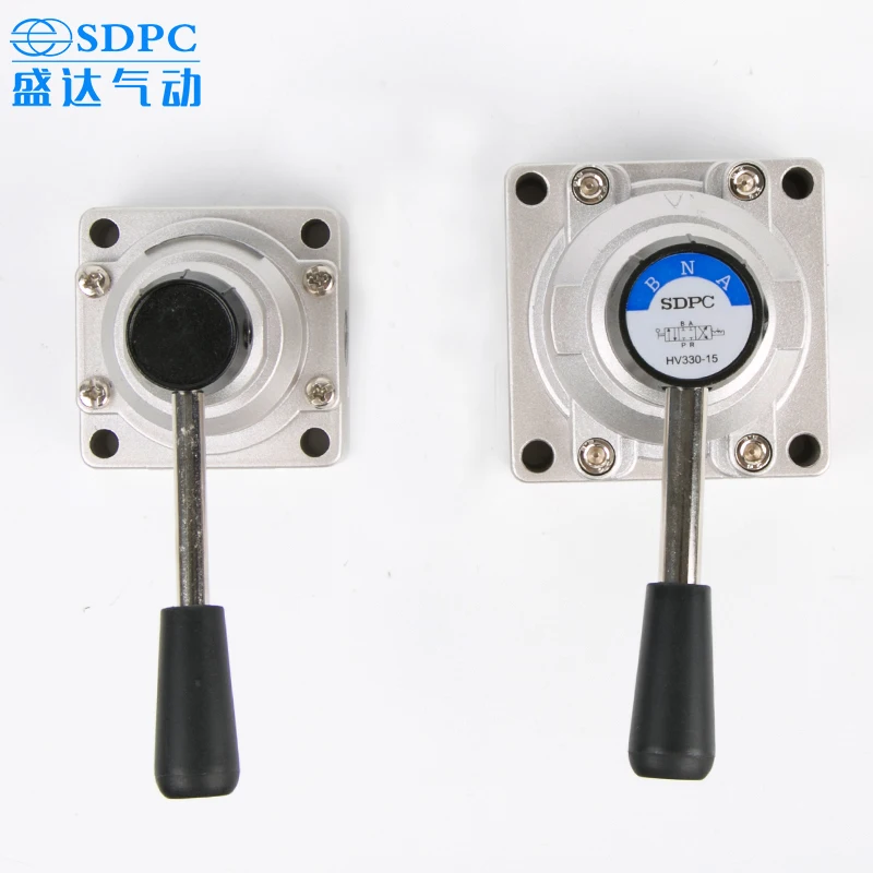 Pneumatic element three-position four-way manual rotary valve HV230-08 HV330-08 10 15 reversing valve