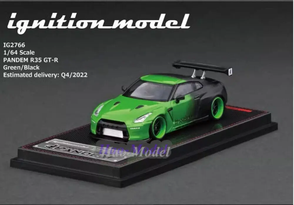 IG 1/64-Jouet de simulation en métal moulé sous pression pour PANDEM R35 GTR, modèle de voiture modifié, alliage, cadeau d'anniversaire, passe-temps, collection d'affichage orange