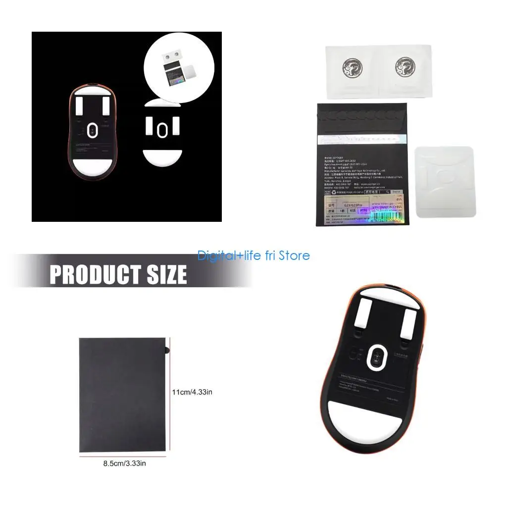 E06D 1Pack EsportsTiger ICE Version Mouse Skates Mouse Feet for Incott G23 Mouse Glides