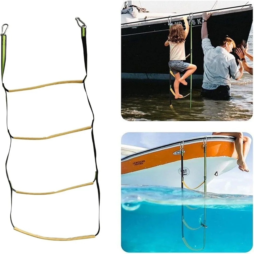 3/4/5-Stufige Bootsseilleiter Wiederverwendbare Nylon-Yacht-Seitenleiter Langlebige Hochbelastbare Kletterleiter für Kanu-Einsatz – Detail 2