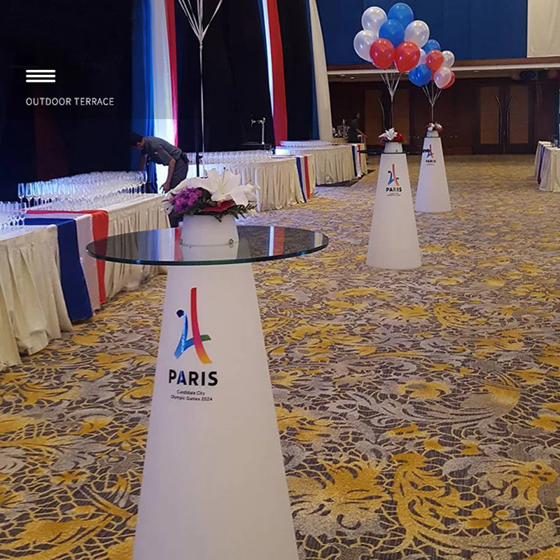 Illuminated Slide Peak Cocktail Table D70x80cm White With Internal Light Remote And Covers For Peak Table  Glass Tops Riq-T80