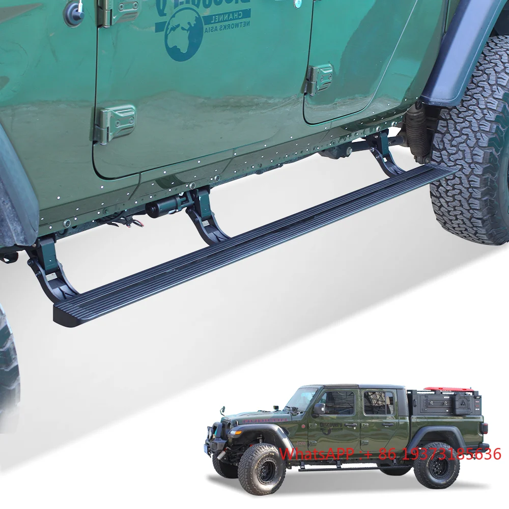 Electric Retractable Running Boards for  Jeep Gladiator Car Padel SideSteps  WJ Pickup Truck Super Price LED Lights