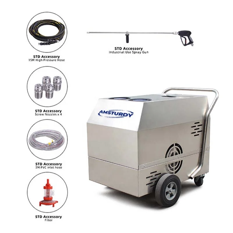 AMSTURDY HWE7.5-4 Hot Water Pressure Cleaner 280 bar 4000 psi Blue Perfect Cleaning Effect Electric Hot Water Pressure Washer