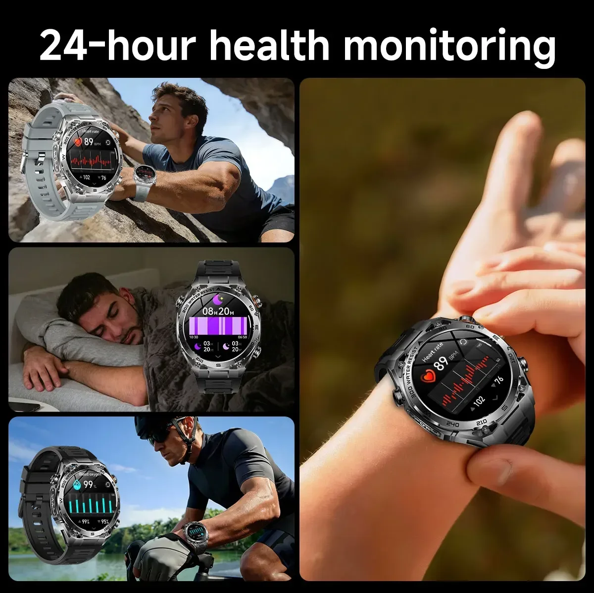 2026 Neue VWAR Ultimate Rugged Smartwatch IP68 Wasserdicht 1000 mAh Akku 24-Stunden-Gesundheitsüberwachung 100+ Sportmodi Smartwatches – Detail 21