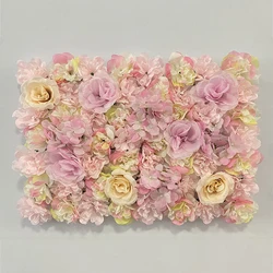 Flower Wall Panel Artificial Flower Wall Backdrop Indoor/Outdoor Decorative Flower Panels for Wedding Event Celebration 60x40cm