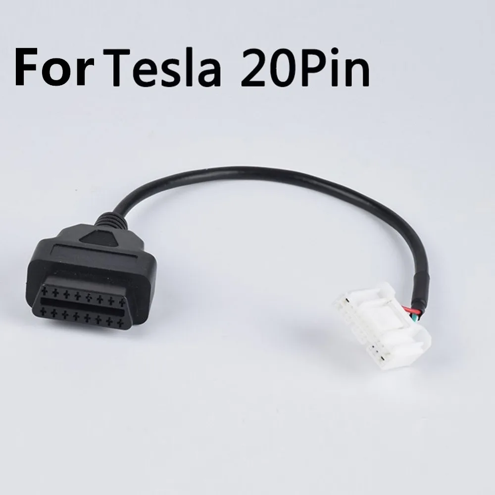 OBD 2 Cable for Tesla Model S/X/Y Car-Connector 12/20/26Pin Male Female to 16Pin OBD2 Diagnostic Auto Tool Car-Extension-Cable