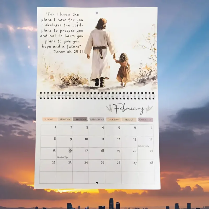 

2026 Christian Inspirational Wall Calendar: Jesus Walking with the Lamb of God, Symbolizing Hope