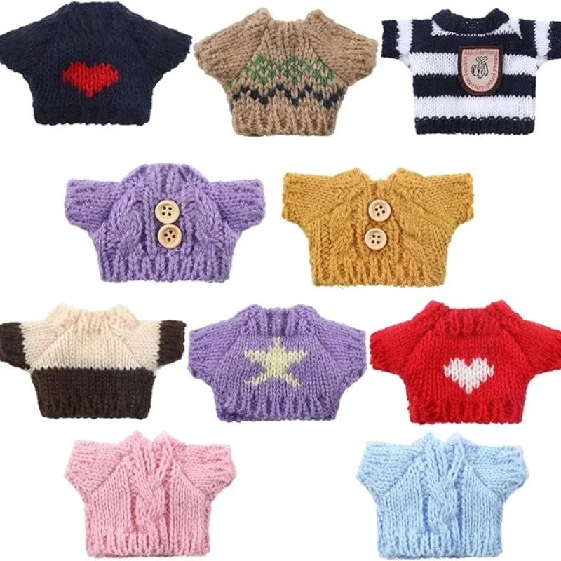 

Mini Doll'S Clothes Outfit Accessories For Labubu for Elf doll Knitted Christmas Love twisted solid Santa sweater Clothing