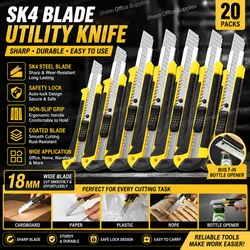 Cutter SK4 Blade Utility Knife Plastic Handle Coated Blade Cutter Safety Box Opener Tool Office Home Cutting Tools