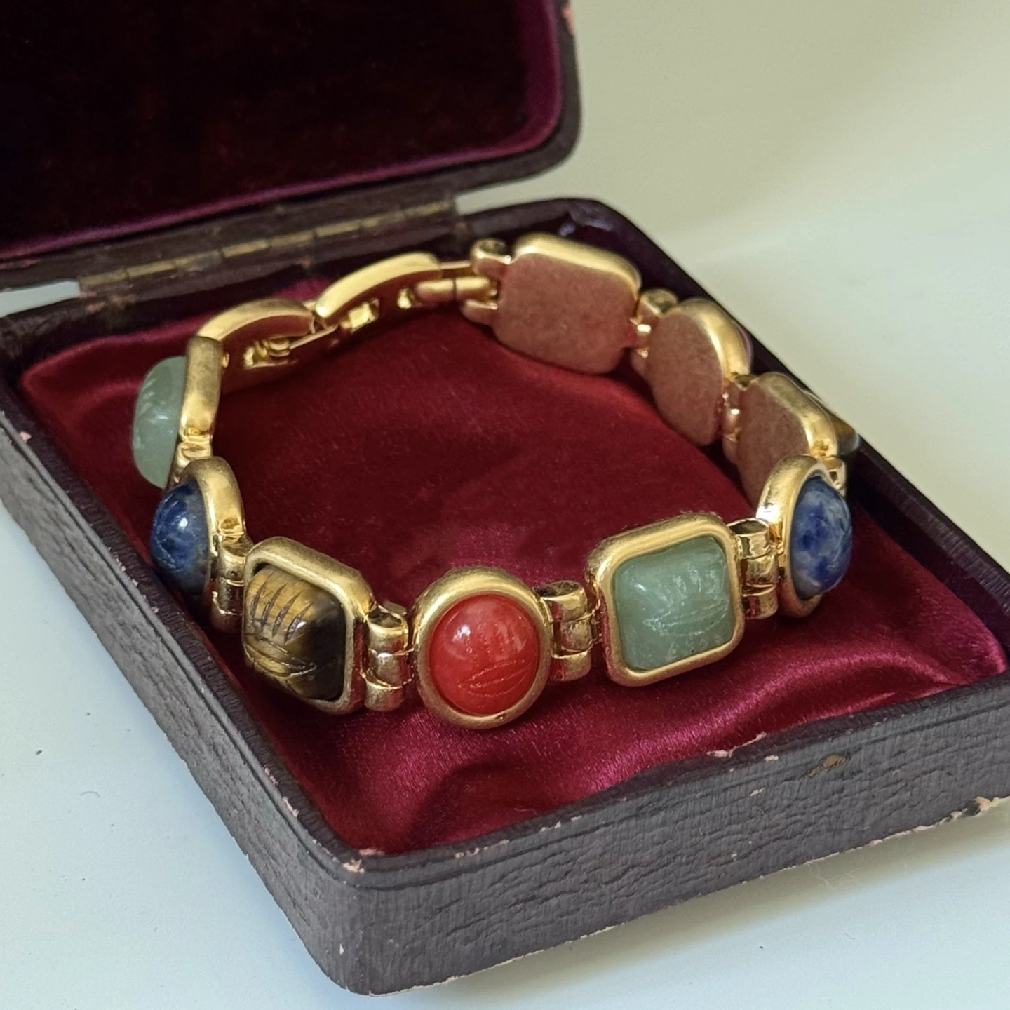 

Europe America Vintage Colored Gemstone Bracelet Woman Top Quality Gorgeous Jewelry