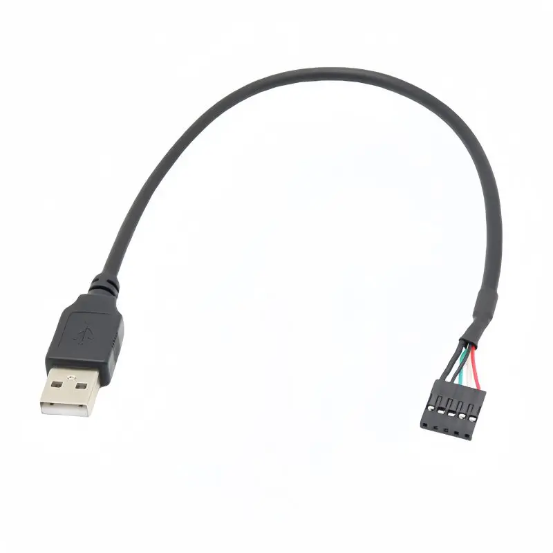 30cm 50cm USB Single Male Cable Motherboard USB Pin to USB Cable DuPont 5-Pin 2.54mm Spacing to USB Data Adapter Cable