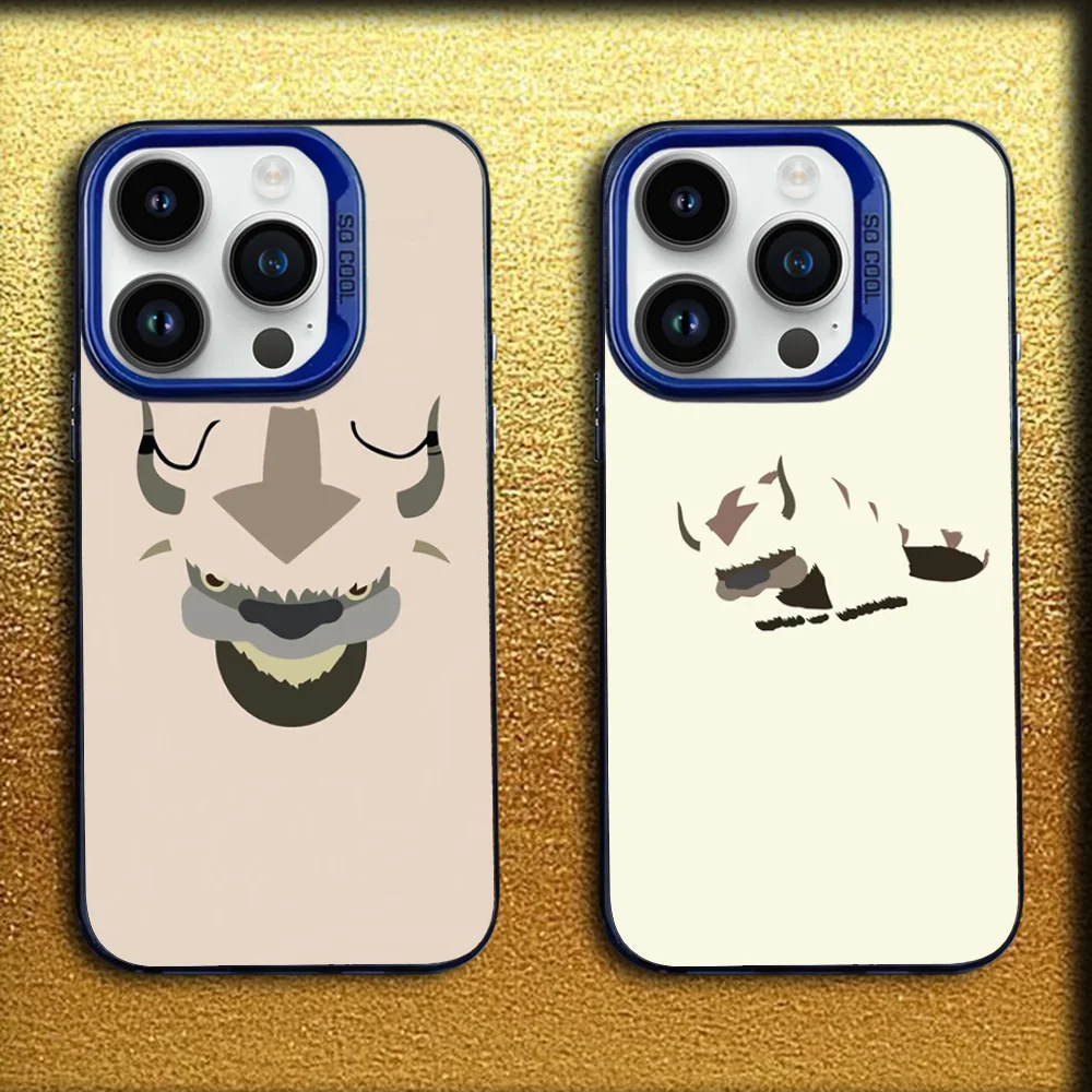 

A-Avatar Appa Yip Yip Phone Case For iPhone 16,15,14,13,12,11,Mini,Pro,SE,MAX Blue Matte Silicone Cover