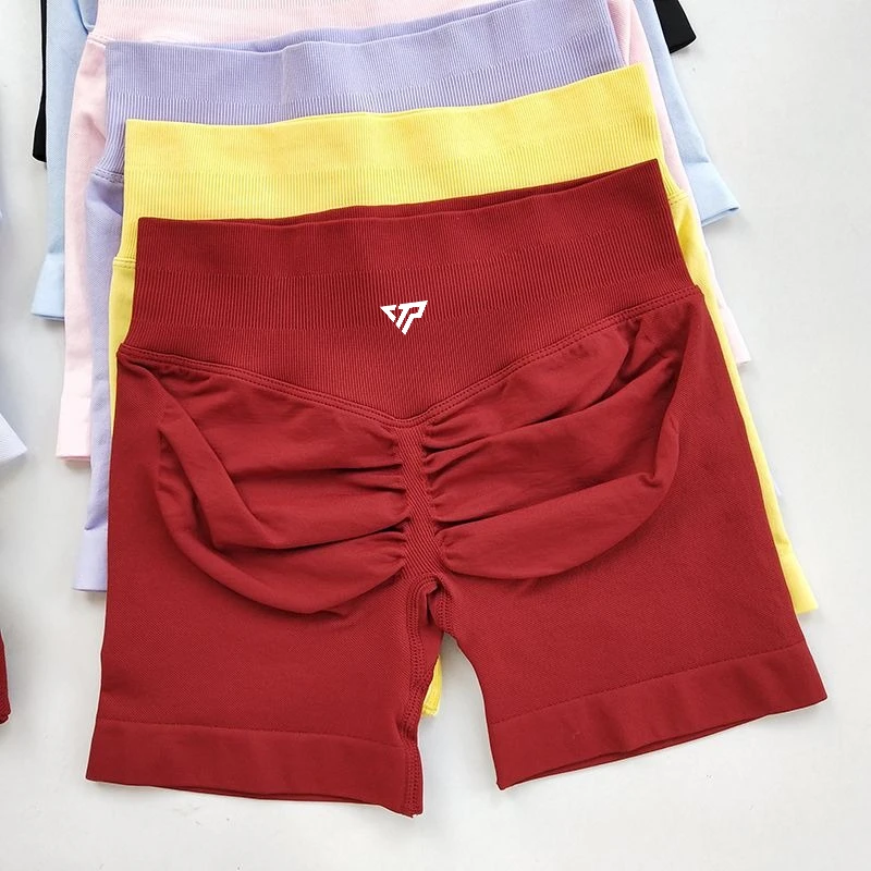 

KTP Recoil Scrunch Women's Fitness Seamless Shorts Gym Workout Yoga Cycling Low Ribbed Band Scrunch Butt Breathable Shorts