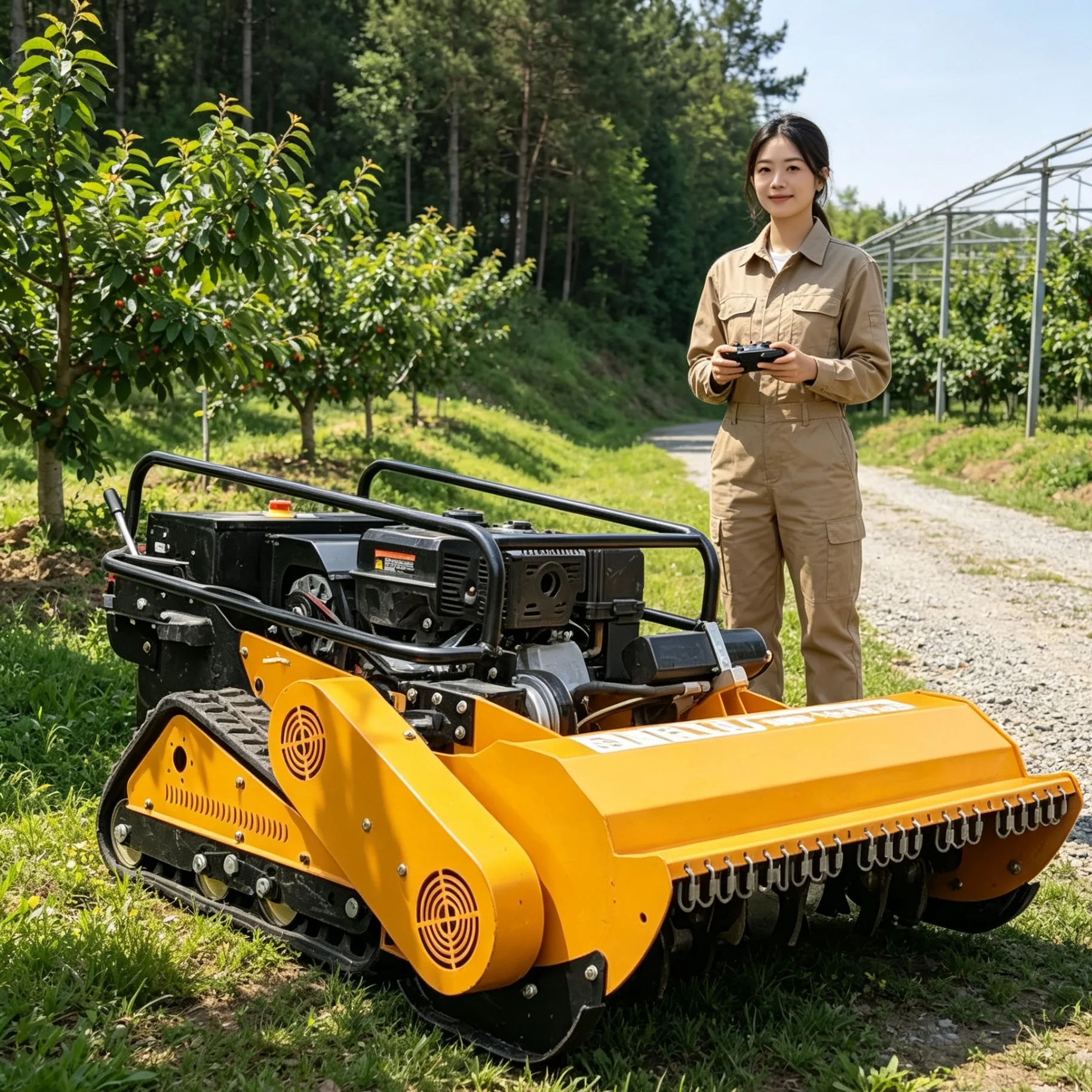 Customized Waterside Slope Green Belts 1000SPro Intelligent Robot Lawn Mower, Industrial Remote Control Keeps Operators Away Fro