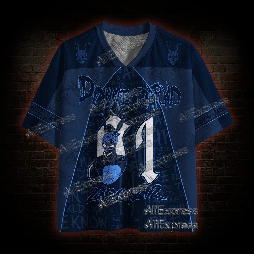 Hot selling street fashion quick drying mesh sportswear, adult and children's V-neck breathable T-shirts, horror movie series