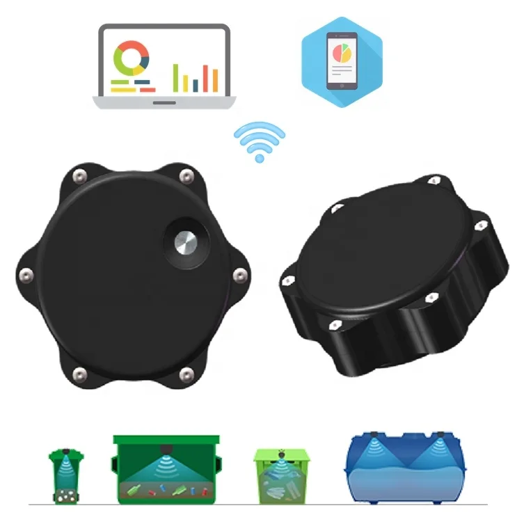 

IP68 Wireless Smart IoT Waste Bin Ultrasonic Garbage Trash Bin Fill Level Sensor LoRaWAN for Waste Management