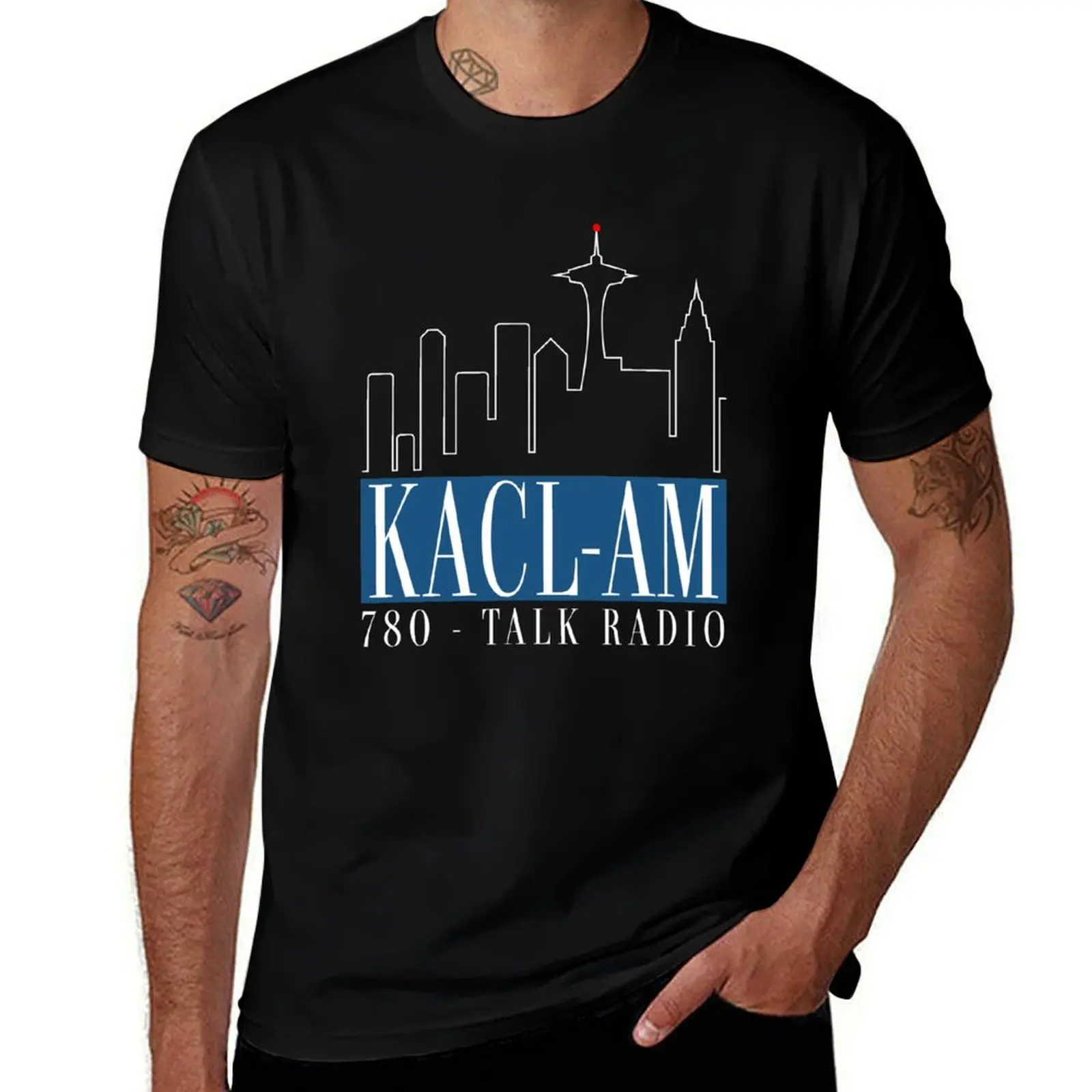 KACL-AM Talk Radio T-Shirt boys animal print plus size tops topping anime figures men clothes