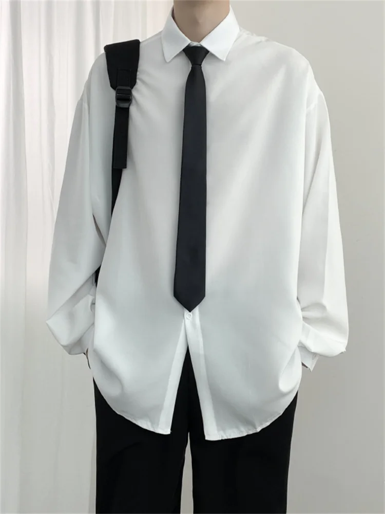 

Men's Long Sve White irt Loose Fit Formal orm Drapey Top Trendy Brand High Quali Color Versatile aduation ...